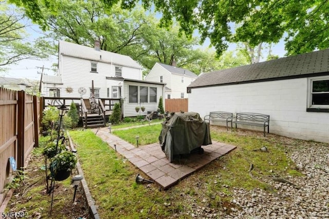 420 Hollywood Ave, Hillside Twp, NJ 07205 - view of yard featuring a wooden deck
