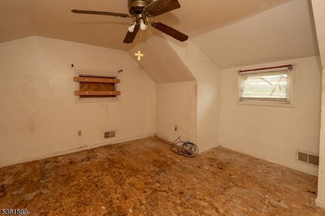 328 Ralph St, Franklin Twp, NJ 08873 - additional living space with vaulted ceiling and a ceiling fan