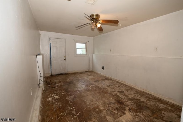 328 Ralph St, Franklin Twp, NJ 08873 - foyer entrance featuring a ceiling fan and unfinished concrete floors