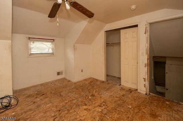 328 Ralph St, Franklin Twp, NJ 08873 - unfurnished bedroom featuring vaulted ceiling, a ceiling fan, and a closet