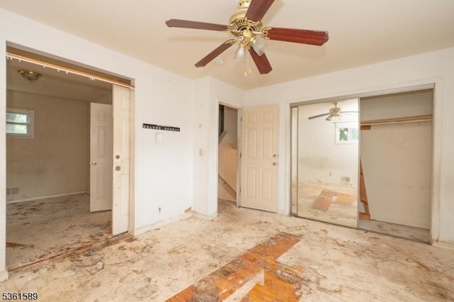328 Ralph St, Franklin Twp, NJ 08873 - unfurnished bedroom with a closet, multiple windows, and a ceiling fan