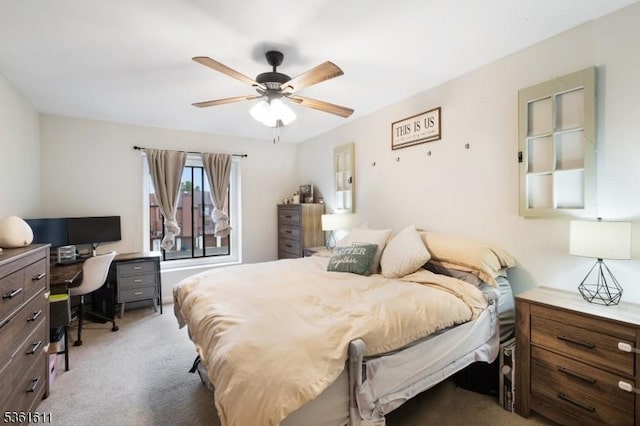 35 Bennington Sq, Washington Twp, NJ 07840 - carpeted bedroom with an office area and ceiling fan
