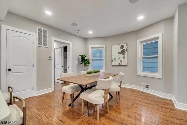 139 Weaver Ave, Bloomfield Twp, NJ 07003 - dining room with baseboards, light wood-style floors, and recessed lighting