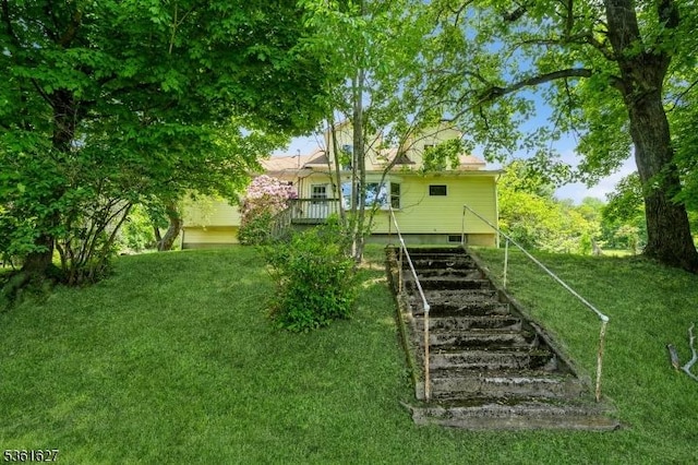 90 Libertyville Rd, Wantage Twp, NJ 07461 - view of grassy yard with stairway
