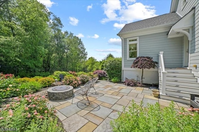 7 Shenandoah Ct, Washington Twp, NJ 07830 - view of patio / terrace featuring an outdoor fire pit