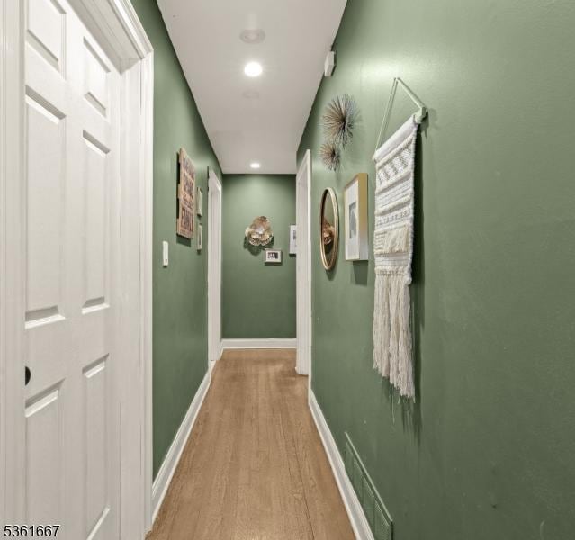 16 Old Chimney Rd, Randolph Twp, NJ 07869 - hallway with light wood-type flooring, baseboards, and recessed lighting