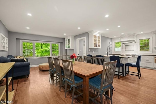 16 Old Chimney Rd, Randolph Twp, NJ 07869 - dining area with light wood-style flooring, recessed lighting, and baseboards