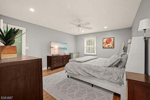 16 Old Chimney Rd, Randolph Twp, NJ 07869 - bedroom with wood finished floors, recessed lighting, and ceiling fan