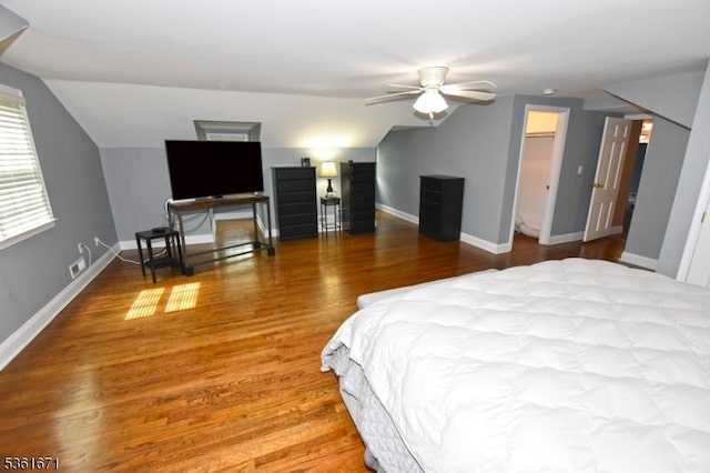 23 Pepperidge Rd, Morris Twp, NJ 07960 - bedroom featuring vaulted ceiling, wood finished floors, baseboards, and a spacious closet