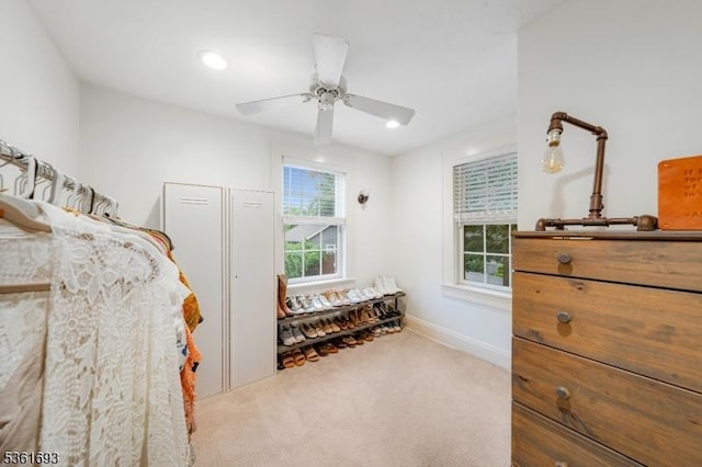 328 John St, Bound Brook Boro, NJ 08805 - carpeted bedroom featuring multiple windows and ceiling fan