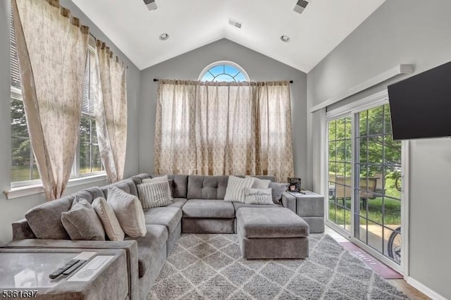 7 Westbury Dr, Winslow Twp, NJ 08009 - living room featuring vaulted ceiling