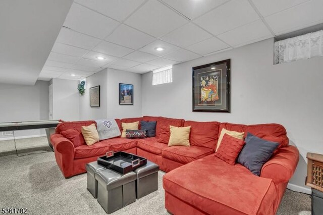 11 Wesley Rd, Hillsborough Twp, NJ 08844 - carpeted living room featuring recessed lighting and a drop ceiling