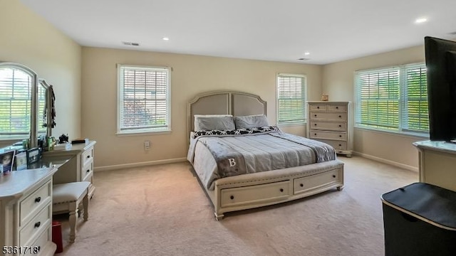 2 Murphy Dr, Hillsborough Twp, NJ 08844 - bedroom featuring light carpet, baseboards, multiple windows, and recessed lighting