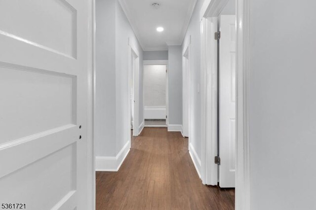 234 Trenton Ave, Clifton City, NJ 07011 - corridor featuring wood finished floors, baseboards, and crown molding