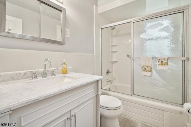 28 Stylon Rd, Wayne Twp, NJ 07470 - bathroom with vanity, enclosed tub / shower combo, and wood finished floors