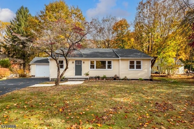 1473 Sussex Tpke, Randolph Twp, NJ 07869 - single story home featuring asphalt driveway, a front lawn, and a garage