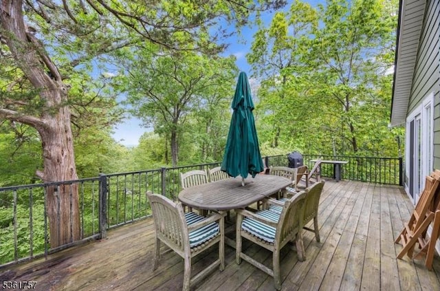 172 Alpine Trl, Sparta Twp, NJ 07871 - wooden terrace with outdoor dining area