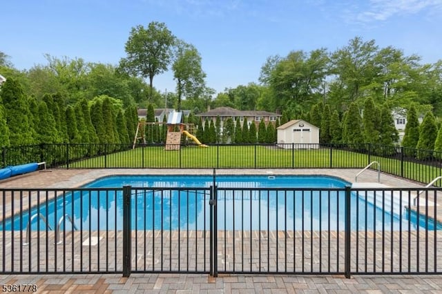 11 Putnam Ave, Berkeley Heights Twp, NJ 07922 - view of pool featuring a playground and view of scattered trees
