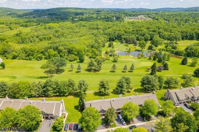 20 Pinehurst Dr, Washington Twp, NJ 07882 - drone / aerial view of a large body of water, a local golf course, and a heavily wooded area