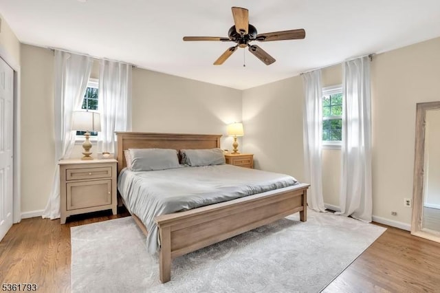 31 Center St, Netcong Boro, NJ 07857 - bedroom featuring light wood finished floors, baseboards, and a ceiling fan