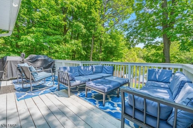 80 Cedar Tree Dr, Vernon Twp, NJ 07422 - wooden deck featuring an outdoor hangout area
