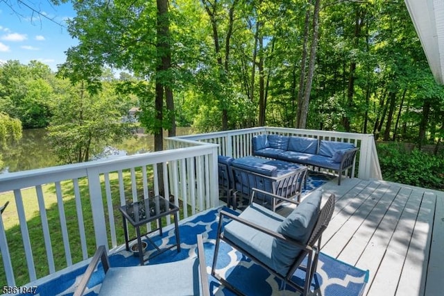 80 Cedar Tree Dr, Vernon Twp, NJ 07422 - deck featuring an outdoor hangout area and a lawn