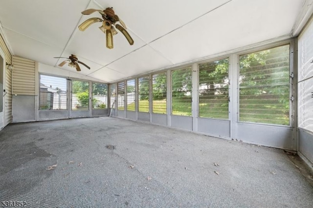 578 Winchester Ave, Union Twp, NJ 07083 - unfurnished sunroom featuring ceiling fan, plenty of natural light, and vaulted ceiling