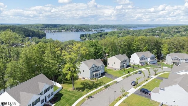 16 Esposito Ln, Roxbury Twp, NJ 07850 - aerial view of residential area with a large body of water and a forest