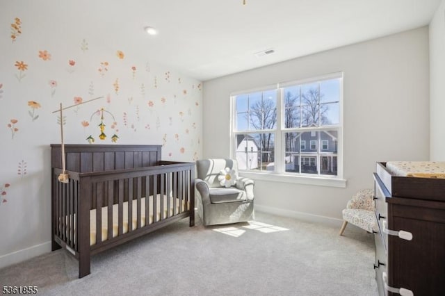 16 Esposito Ln, Roxbury Twp, NJ 07850 - bedroom featuring carpet flooring, baseboards, and a crib