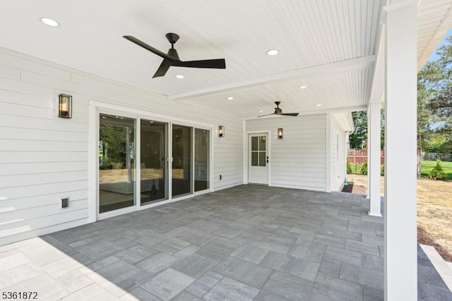 107 Rutland Rd, Glen Rock Boro, NJ 07452 - view of patio / terrace featuring ceiling fan