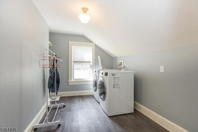 15 Yantecaw Ave, Bloomfield Twp, NJ 07003 - washroom with washer and clothes dryer and dark wood finished floors