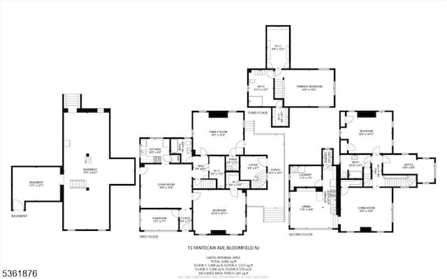 15 Yantecaw Ave, Bloomfield Twp, NJ 07003 - view of property floor plan