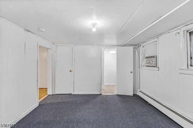 391 Lewis St, Franklin Twp, NJ 08873 - finished below grade area with a baseboard heating unit and carpet floors