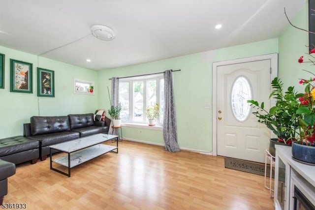 30 Filbert Ln, Union Twp, NJ 07083 - living room with plenty of natural light, light wood-style flooring, baseboards, and recessed lighting