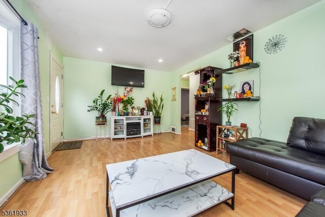 30 Filbert Ln, Union Twp, NJ 07083 - living room with wood finished floors, baseboards, and recessed lighting