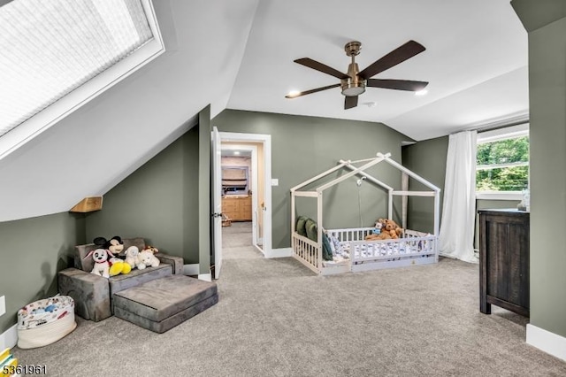 172 Ferry Rd, Delaware Twp, NJ 08822 - carpeted bedroom with vaulted ceiling and ceiling fan