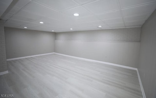 914 Merritt Dr Unit E, Hillsborough Twp, NJ 08844 - unfurnished room featuring wood finished floors, baseboards, recessed lighting, and a wainscoted wall
