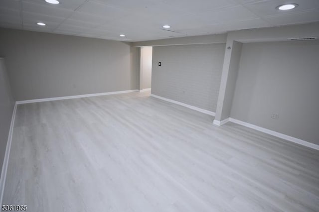 914 Merritt Dr Unit E, Hillsborough Twp, NJ 08844 - finished basement featuring baseboards, wood finished floors, a paneled ceiling, and recessed lighting