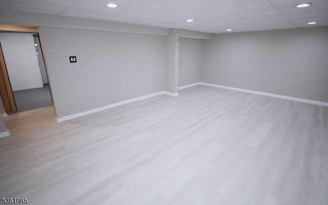 914 Merritt Dr Unit E, Hillsborough Twp, NJ 08844 - finished basement featuring baseboards, wood finished floors, and recessed lighting