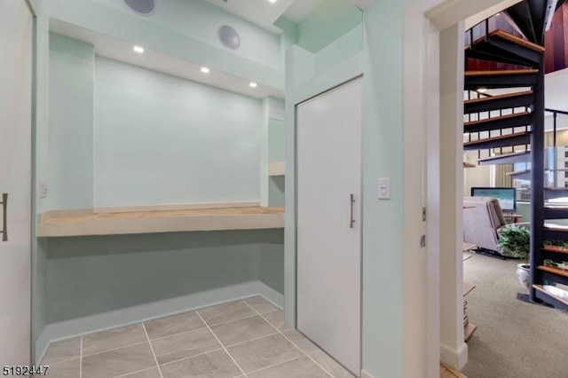 111 Mulberry St Unit Sky, Newark City, NJ 07102 - interior space with tile patterned flooring, baseboards, and recessed lighting