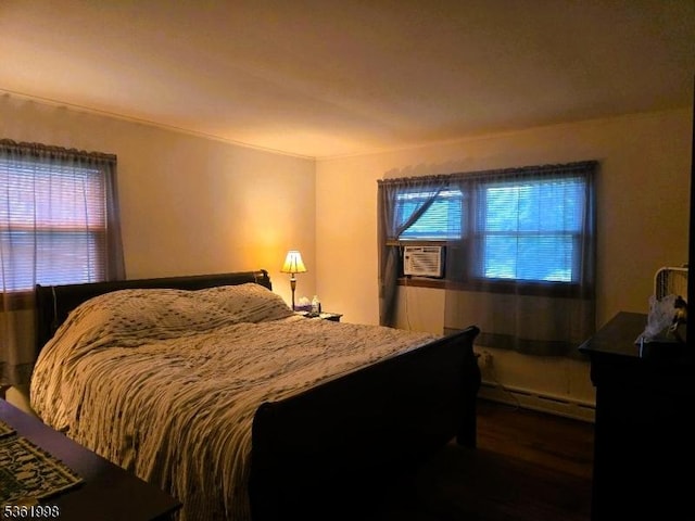 355 State Route 94, Fredon Twp, NJ 07860 - bedroom featuring a baseboard heating unit, cooling unit, and wood finished floors