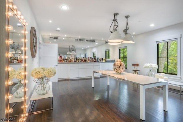 60 Fernwood Rd, Summit City, NJ 07901 - dining room featuring dark wood finished floors and recessed lighting