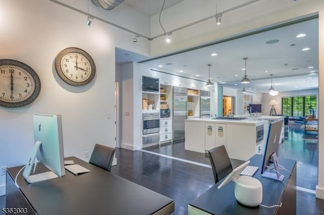 60 Fernwood Rd, Summit City, NJ 07901 - home office with dark wood-style floors and baseboards