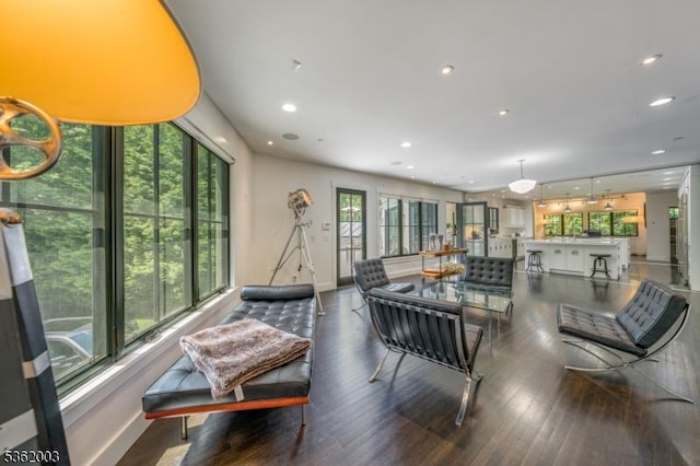 60 Fernwood Rd, Summit City, NJ 07901 - living area featuring wood finished floors, baseboards, and recessed lighting