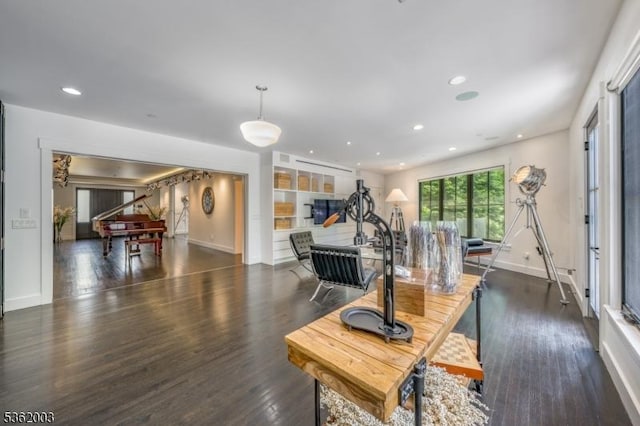 60 Fernwood Rd, Summit City, NJ 07901 - living area with baseboards, wood finished floors, and recessed lighting