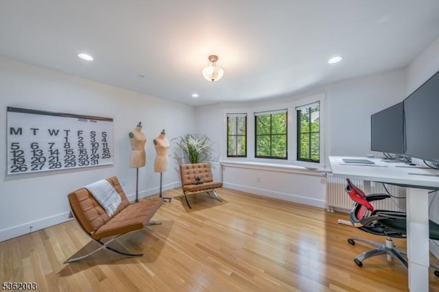 60 Fernwood Rd, Summit City, NJ 07901 - office area with baseboards, wood finished floors, and recessed lighting