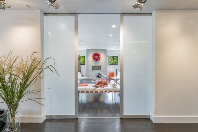 60 Fernwood Rd, Summit City, NJ 07901 - hallway with wood finished floors, recessed lighting, and baseboards
