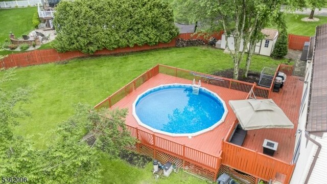 5 Mariner Dr, Randolph Twp, NJ 07869 - view of pool featuring a wooden deck