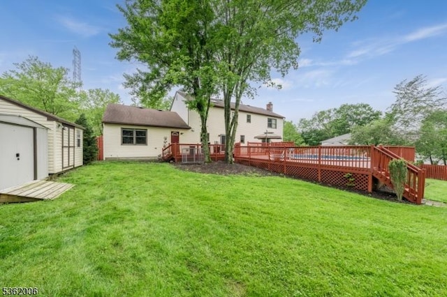 5 Mariner Dr, Randolph Twp, NJ 07869 - view of yard with a wooden deck