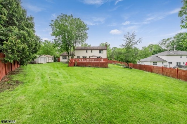 5 Mariner Dr, Randolph Twp, NJ 07869 - view of yard featuring a wooden deck